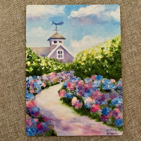 Nantucket Hydrangea Painting Magnet - Picture 1 of 3